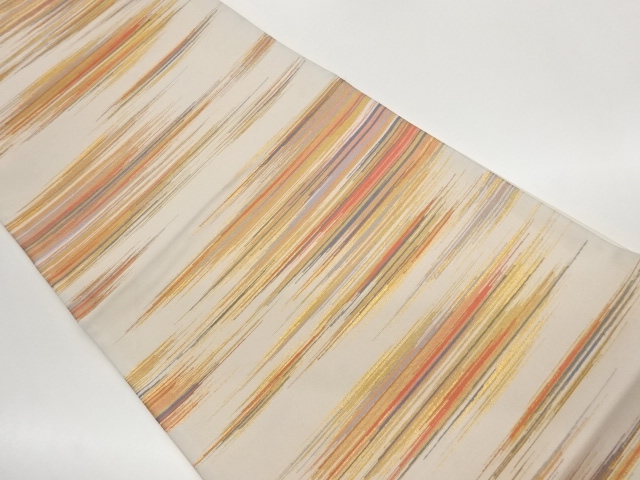 加島織物製　霞模様織出し袋帯